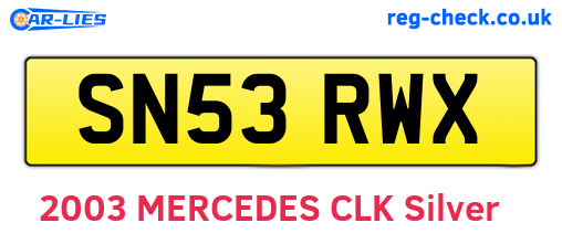SN53RWX are the vehicle registration plates.