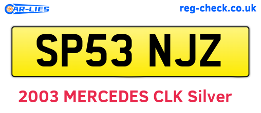 SP53NJZ are the vehicle registration plates.