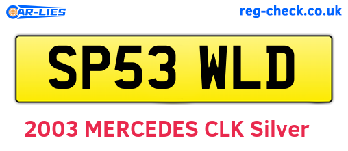 SP53WLD are the vehicle registration plates.