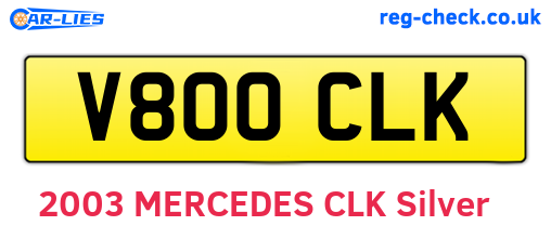 V800CLK are the vehicle registration plates.