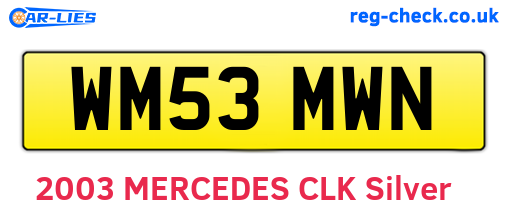 WM53MWN are the vehicle registration plates.