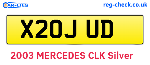 X20JUD are the vehicle registration plates.