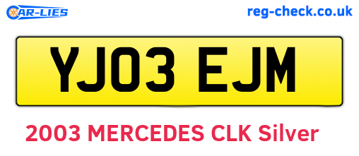 YJ03EJM are the vehicle registration plates.
