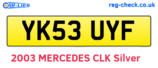 YK53UYF are the vehicle registration plates.