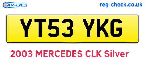 YT53YKG are the vehicle registration plates.