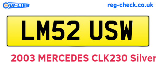 LM52USW are the vehicle registration plates.