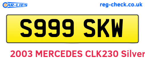 S999SKW are the vehicle registration plates.