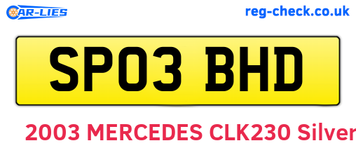 SP03BHD are the vehicle registration plates.