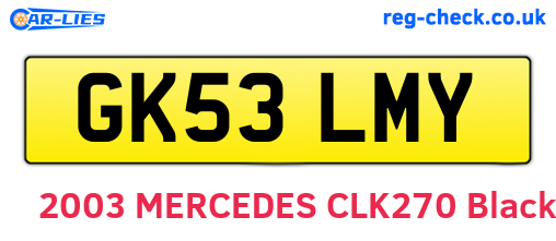GK53LMY are the vehicle registration plates.