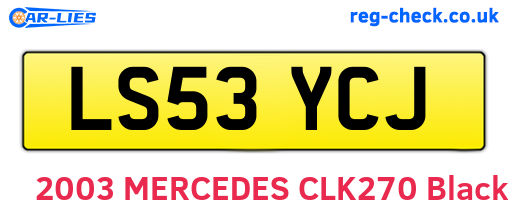 LS53YCJ are the vehicle registration plates.