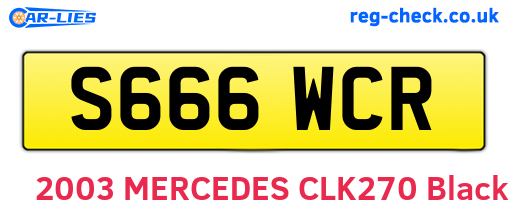 S666WCR are the vehicle registration plates.