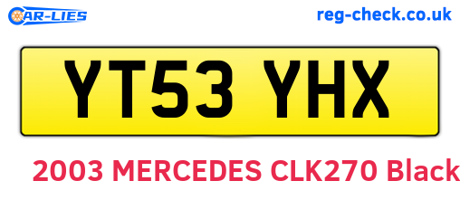 YT53YHX are the vehicle registration plates.
