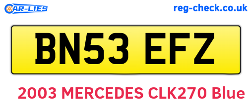 BN53EFZ are the vehicle registration plates.