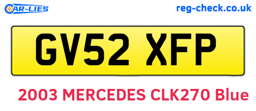 GV52XFP are the vehicle registration plates.