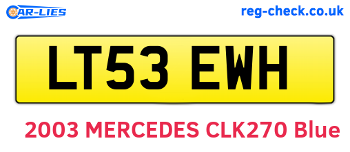 LT53EWH are the vehicle registration plates.