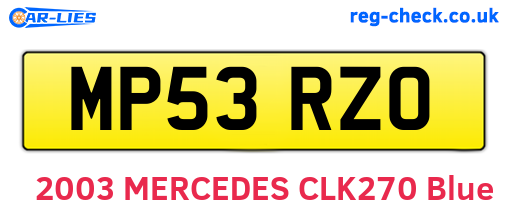 MP53RZO are the vehicle registration plates.