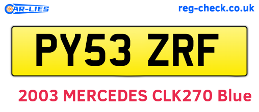 PY53ZRF are the vehicle registration plates.