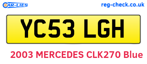 YC53LGH are the vehicle registration plates.