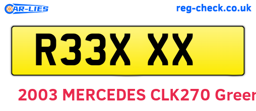 R33XXX are the vehicle registration plates.