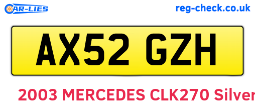 AX52GZH are the vehicle registration plates.