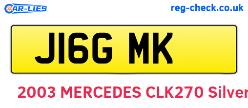 J16GMK are the vehicle registration plates.