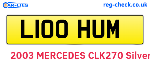 L100HUM are the vehicle registration plates.
