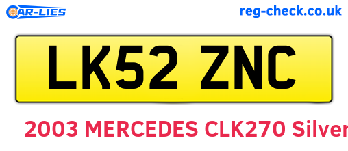 LK52ZNC are the vehicle registration plates.