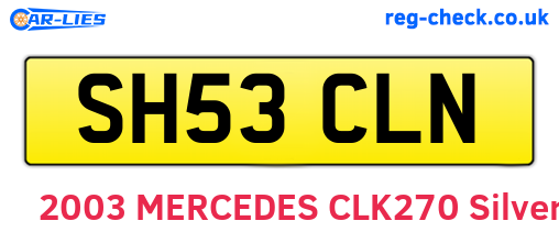 SH53CLN are the vehicle registration plates.