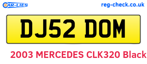 DJ52DOM are the vehicle registration plates.