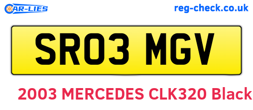 SR03MGV are the vehicle registration plates.