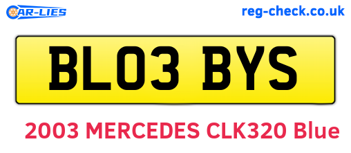 BL03BYS are the vehicle registration plates.