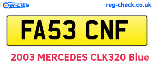 FA53CNF are the vehicle registration plates.