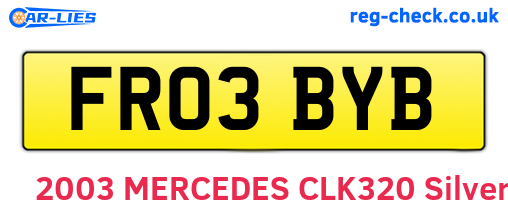 FR03BYB are the vehicle registration plates.