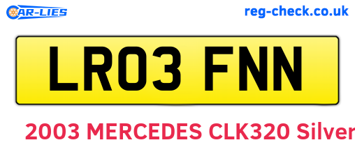 LR03FNN are the vehicle registration plates.