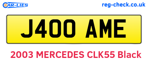 J400AME are the vehicle registration plates.