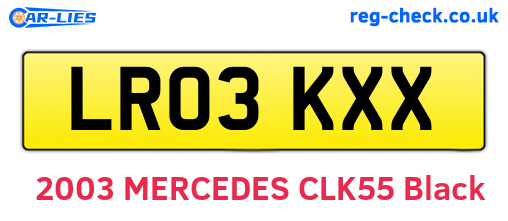 LR03KXX are the vehicle registration plates.