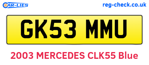 GK53MMU are the vehicle registration plates.