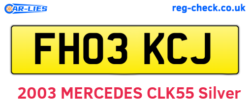 FH03KCJ are the vehicle registration plates.