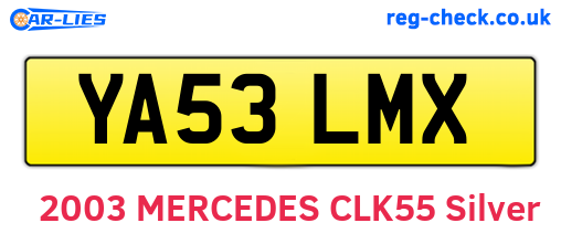 YA53LMX are the vehicle registration plates.