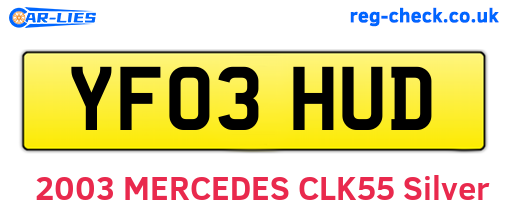 YF03HUD are the vehicle registration plates.