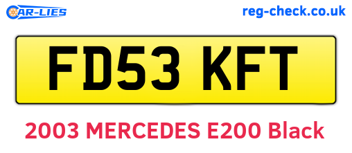 FD53KFT are the vehicle registration plates.