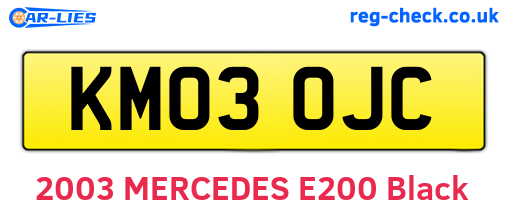 KM03OJC are the vehicle registration plates.