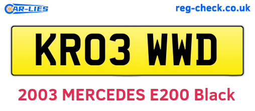 KR03WWD are the vehicle registration plates.