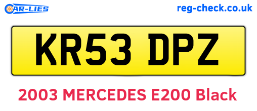 KR53DPZ are the vehicle registration plates.
