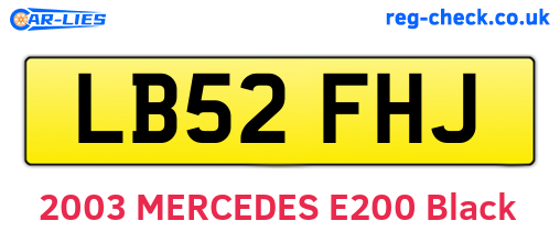 LB52FHJ are the vehicle registration plates.