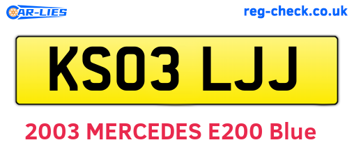 KS03LJJ are the vehicle registration plates.