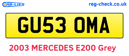 GU53OMA are the vehicle registration plates.