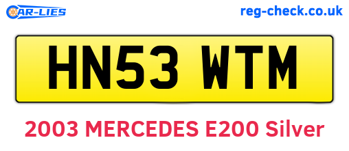 HN53WTM are the vehicle registration plates.
