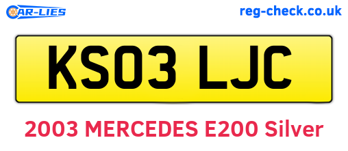 KS03LJC are the vehicle registration plates.