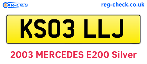 KS03LLJ are the vehicle registration plates.